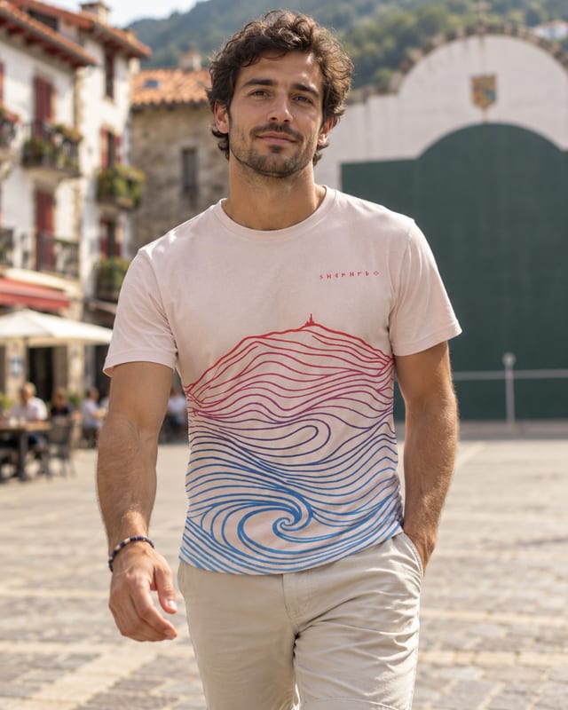 Homme en t-shirt Itsas Mendi - collection sur la place du fronton